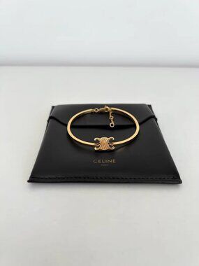 Celine Bracelet Bangle Cuff Gold Articulated Triomphe